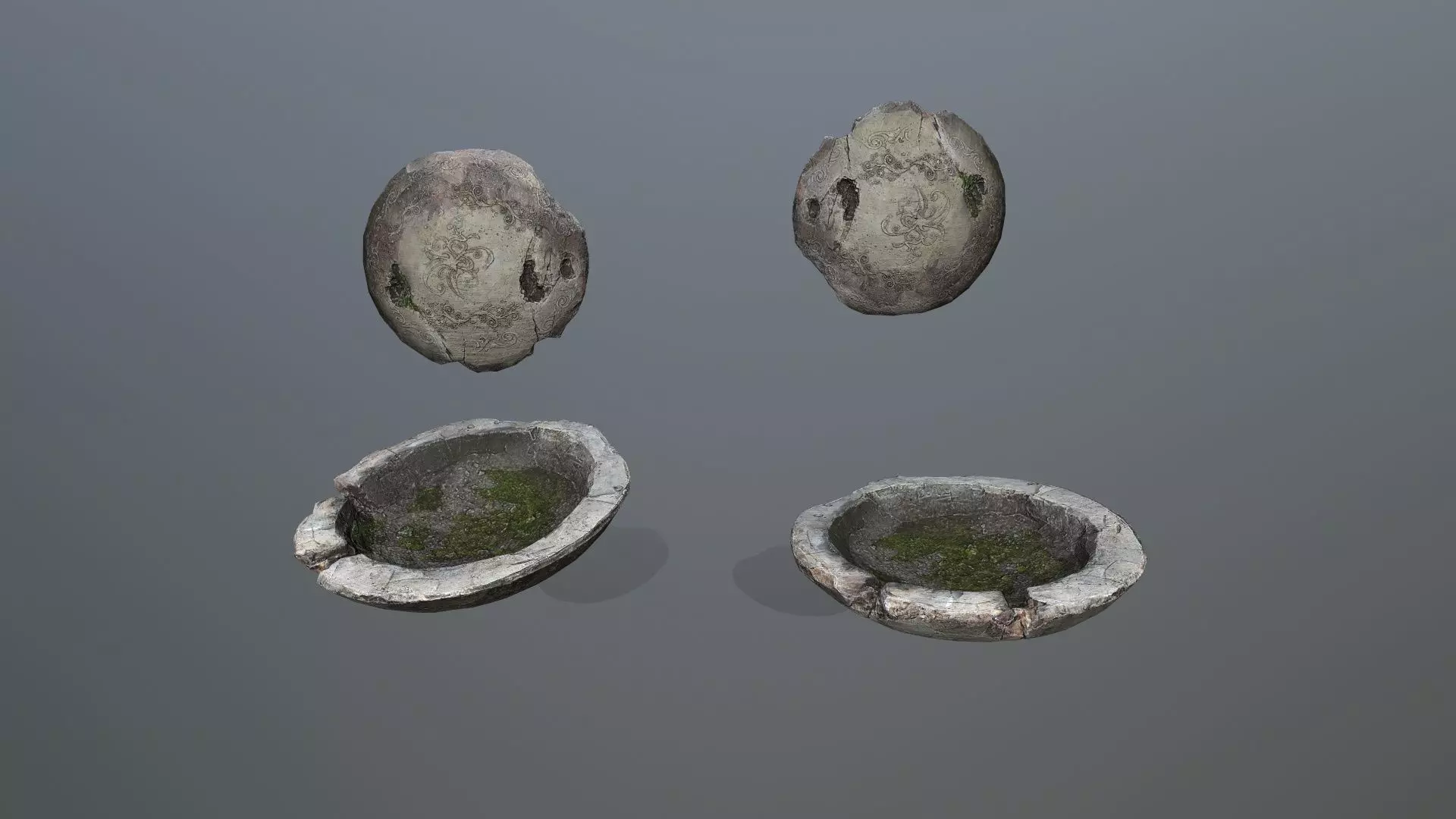 angel fountain  Low-poly 3D model_6