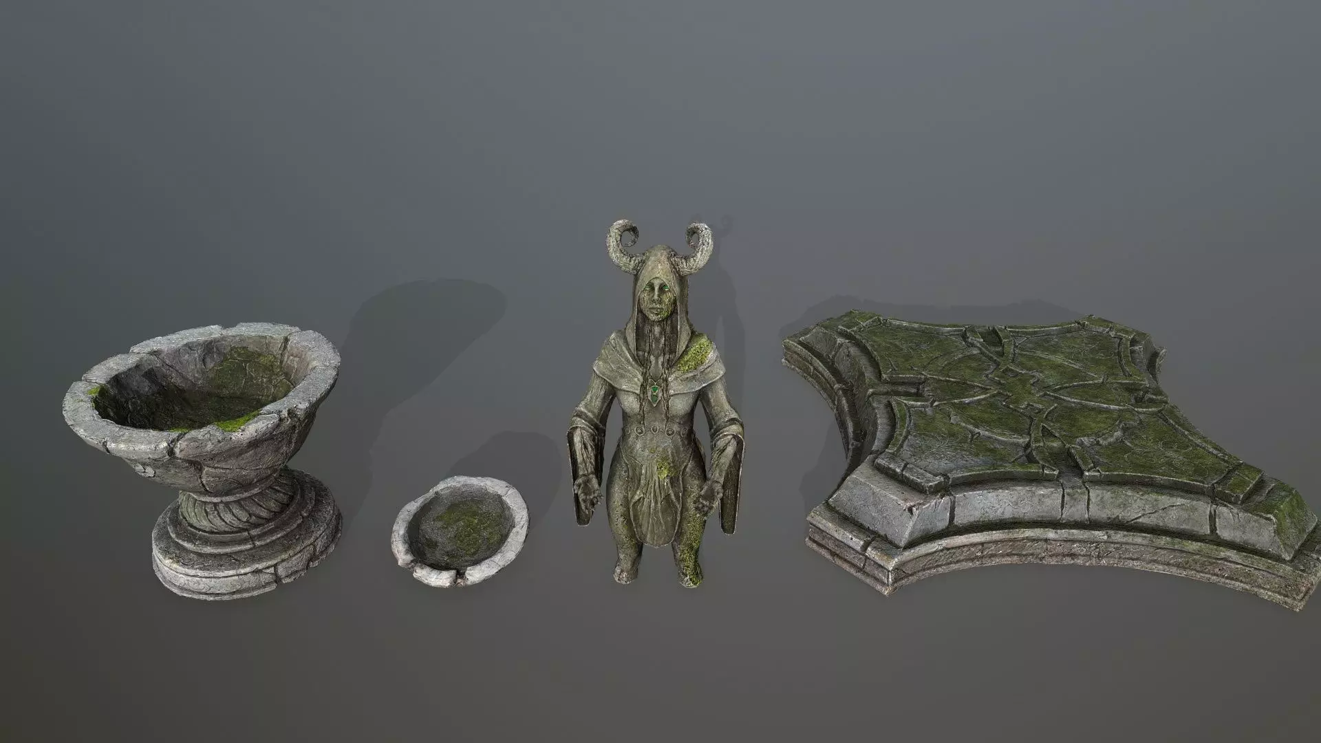 angel fountain  Low-poly 3D model_9