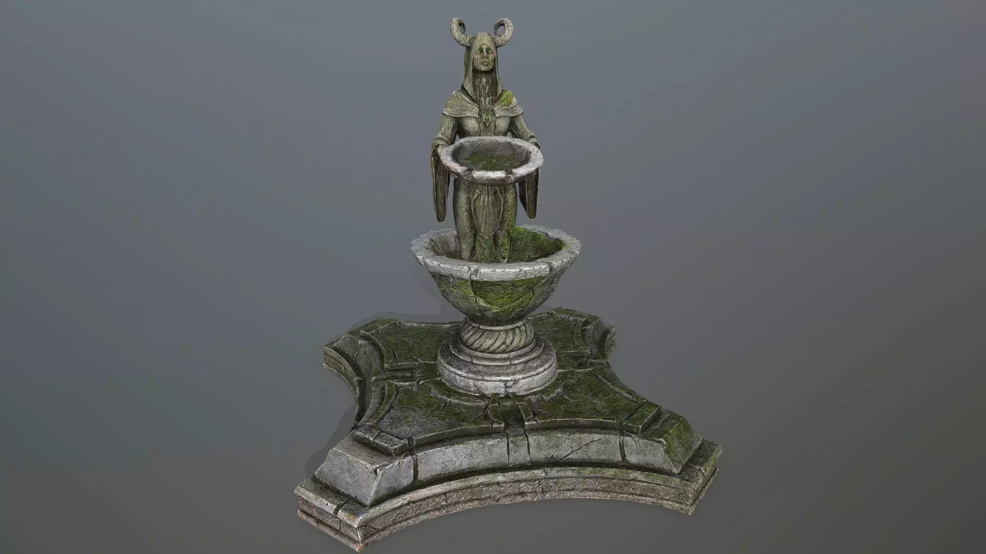 angel fountain  Low-poly 3D model_0