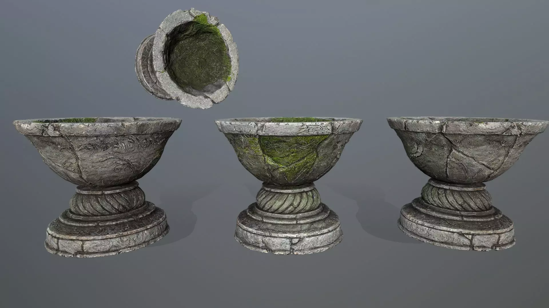 angel fountain  Low-poly 3D model_4