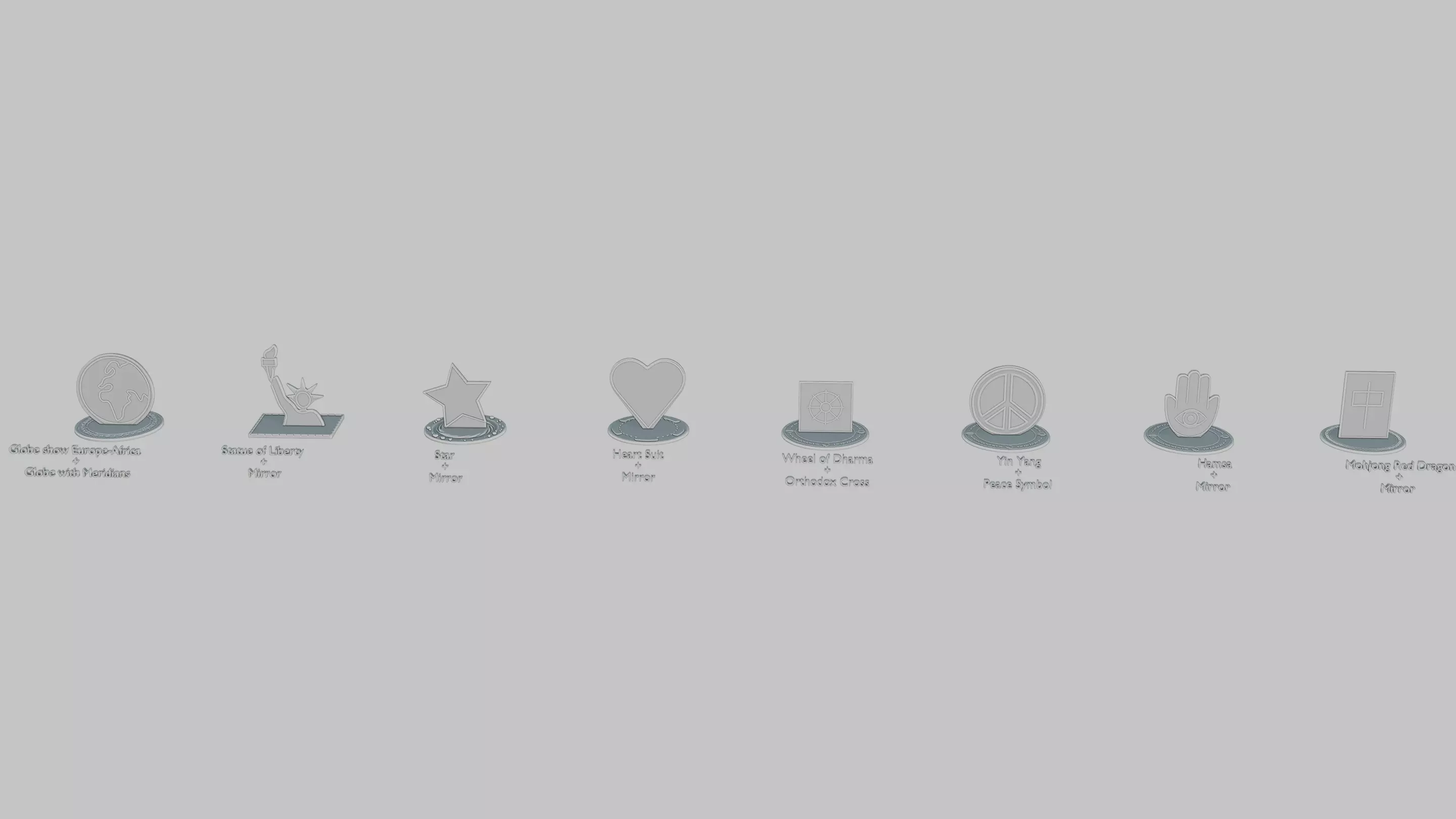 Ancient Glyphs Mini Pack Emoji Statues 3D print model_0