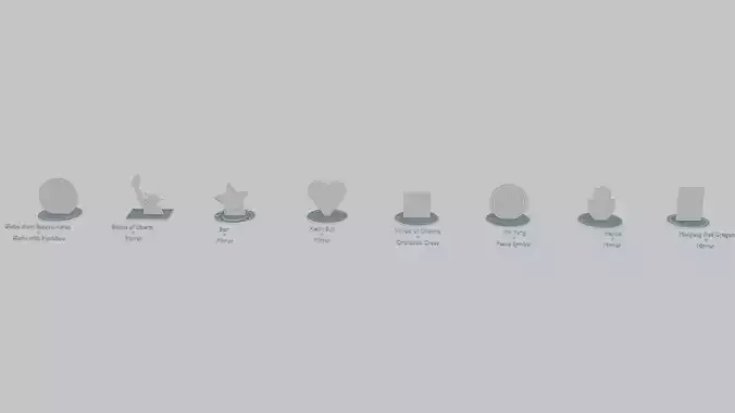 Ancient Glyphs Mini Pack Emoji Statues 3D print model