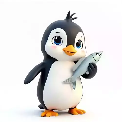 Cute Cartoon Penguin 3D Model Low-poly 3D model