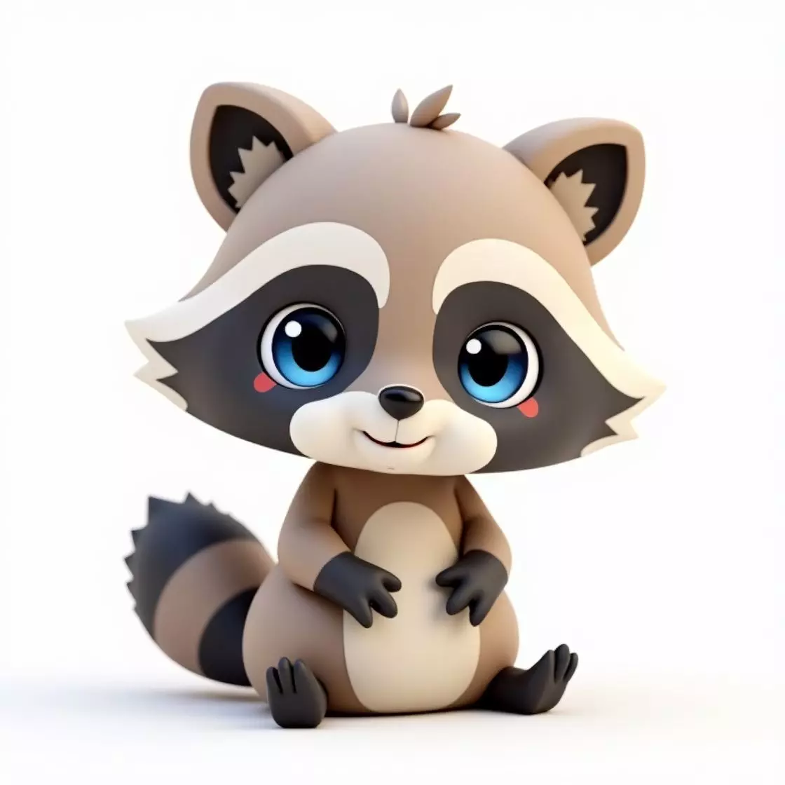 Cute Cartoon Raccoon 3D Model Low-poly 3D model_0