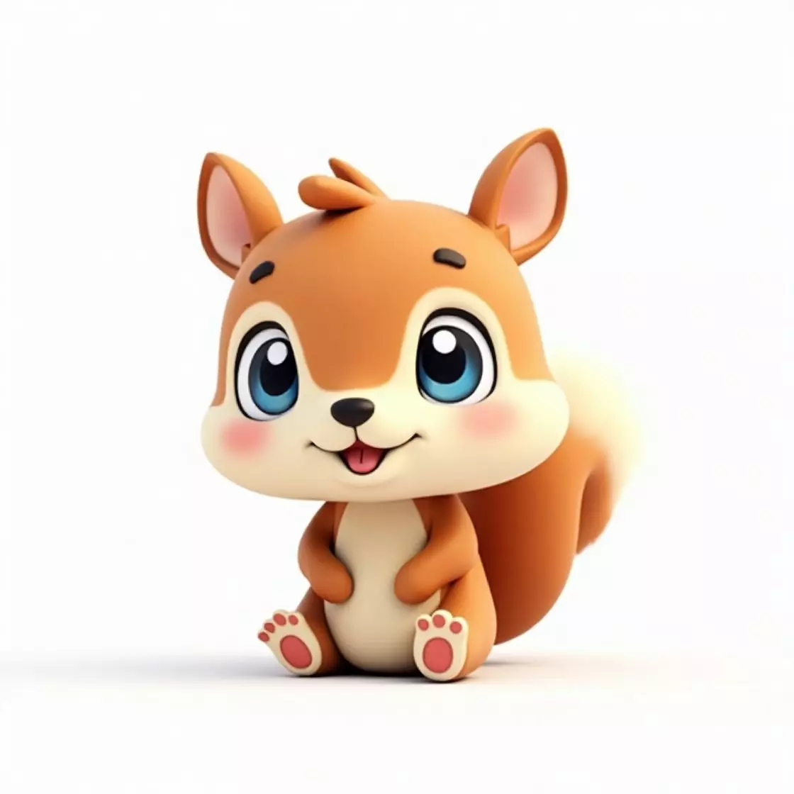 Cute Cartoon Squirrel 3D Model Low-poly 3D model_0