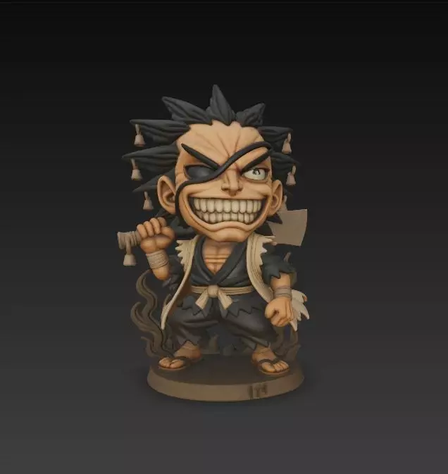 Zaraki Kmpachi Chibi style 3D print model_1