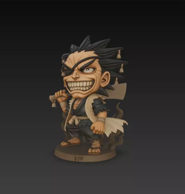 Zaraki Kmpachi Chibi style 3D print model_3