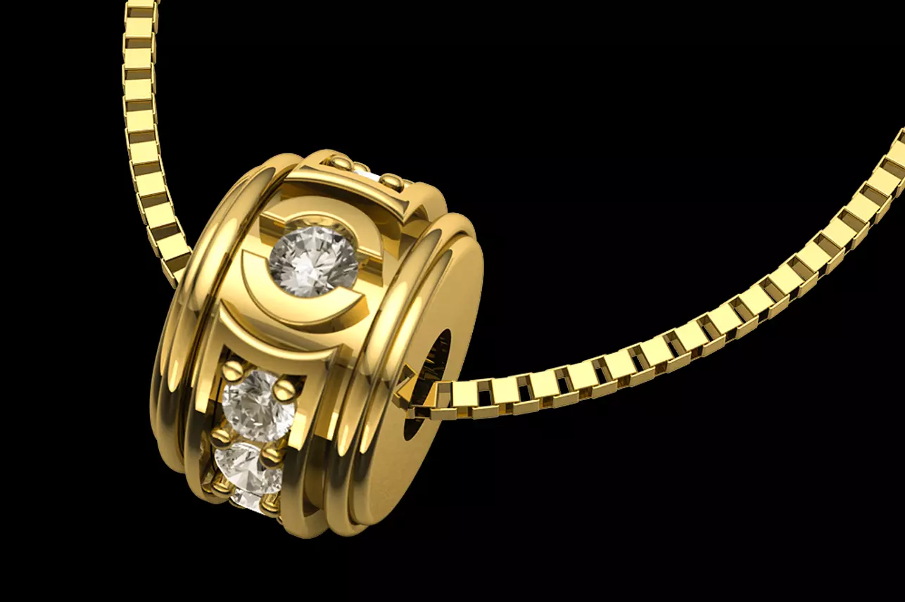 Radiant Orbit Pendant 3D print model_3