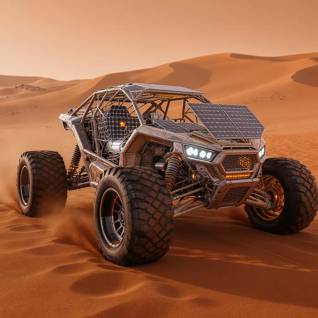 Road Buggy Low-poly 3D model_0