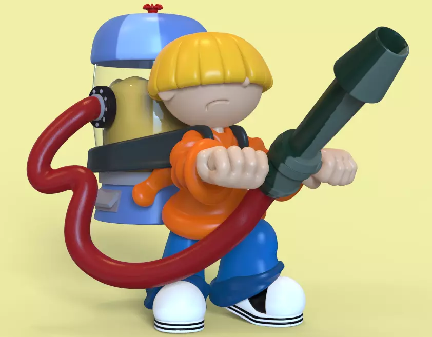NUMBER 4 FROM KND-KIDS NEXT DOOR-PARTS AND COMPLETE 3D print model_0