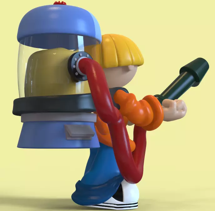 NUMBER 4 FROM KND-KIDS NEXT DOOR-PARTS AND COMPLETE 3D print model_7