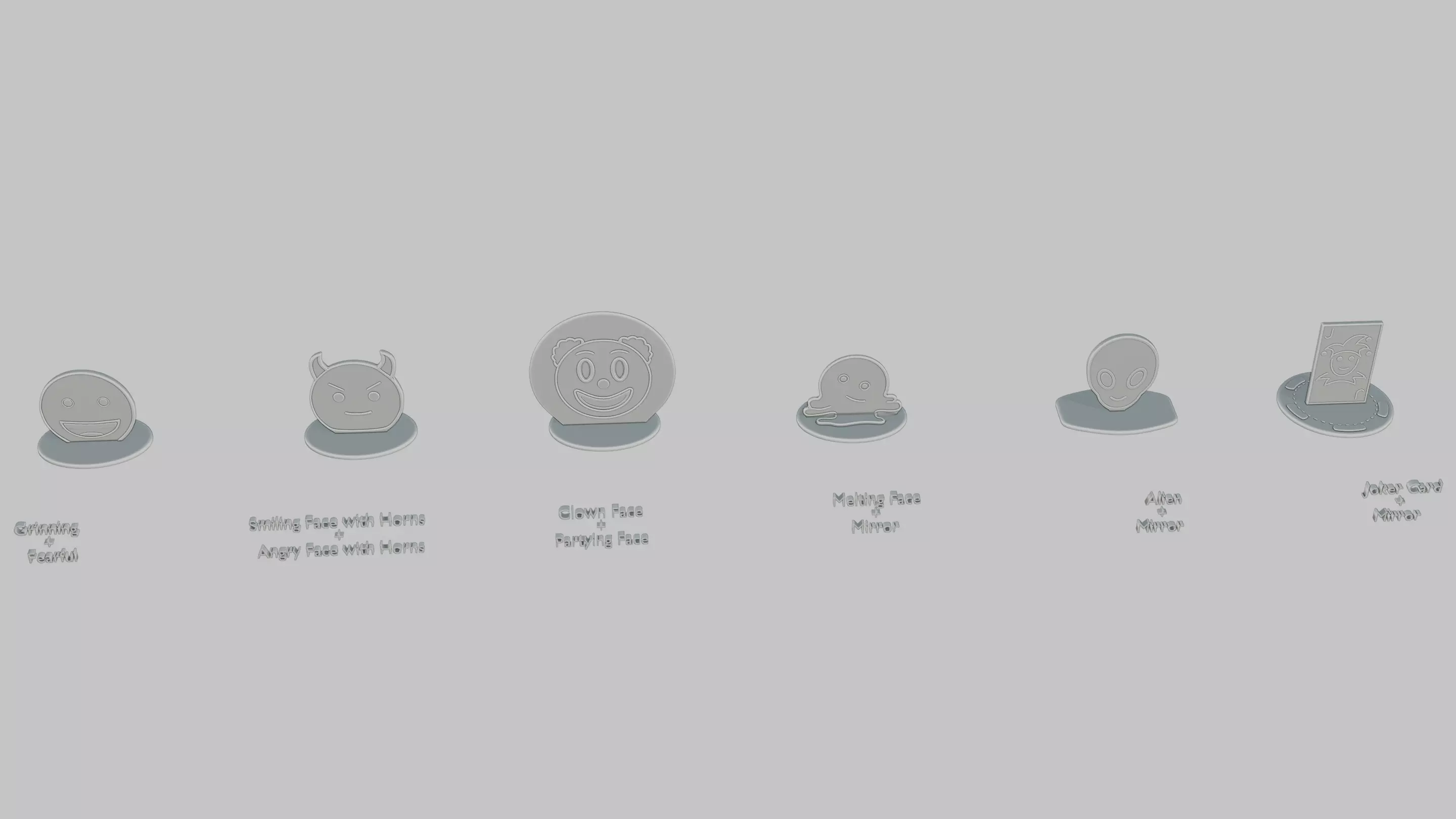 April Fools Day Mini Pack Emoji Statues 3D print model_0