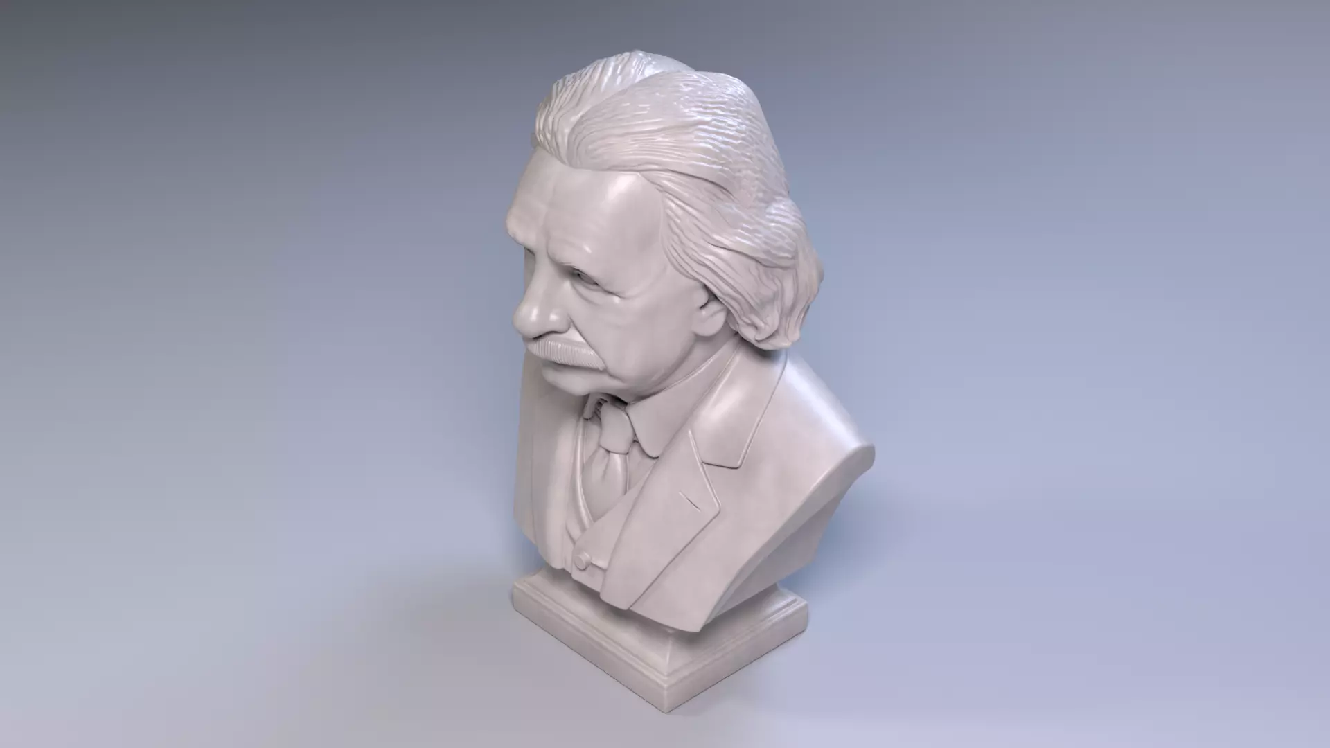 Albert Einstein Bust Sculpture 3D Print Model STL Printable Bust 3D print model_6