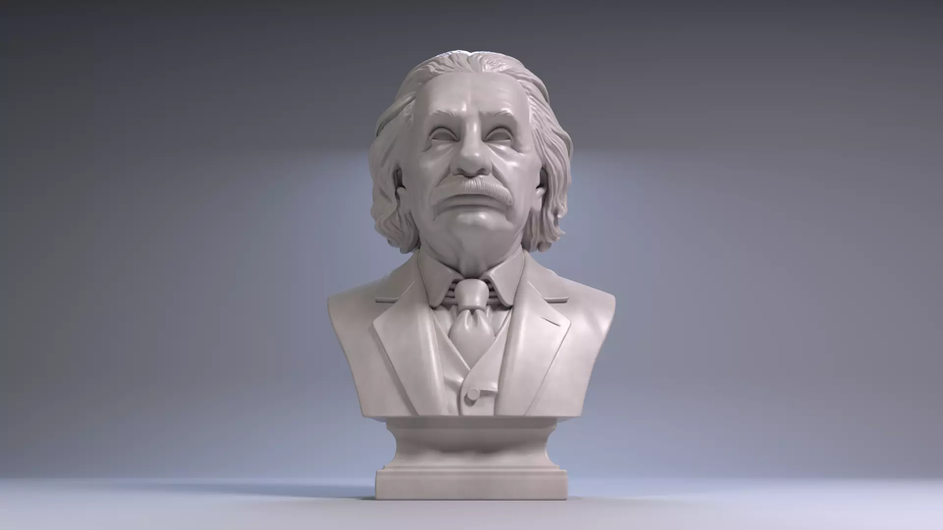 Albert Einstein Bust Sculpture 3D Print Model STL Printable Bust 3D print model_7