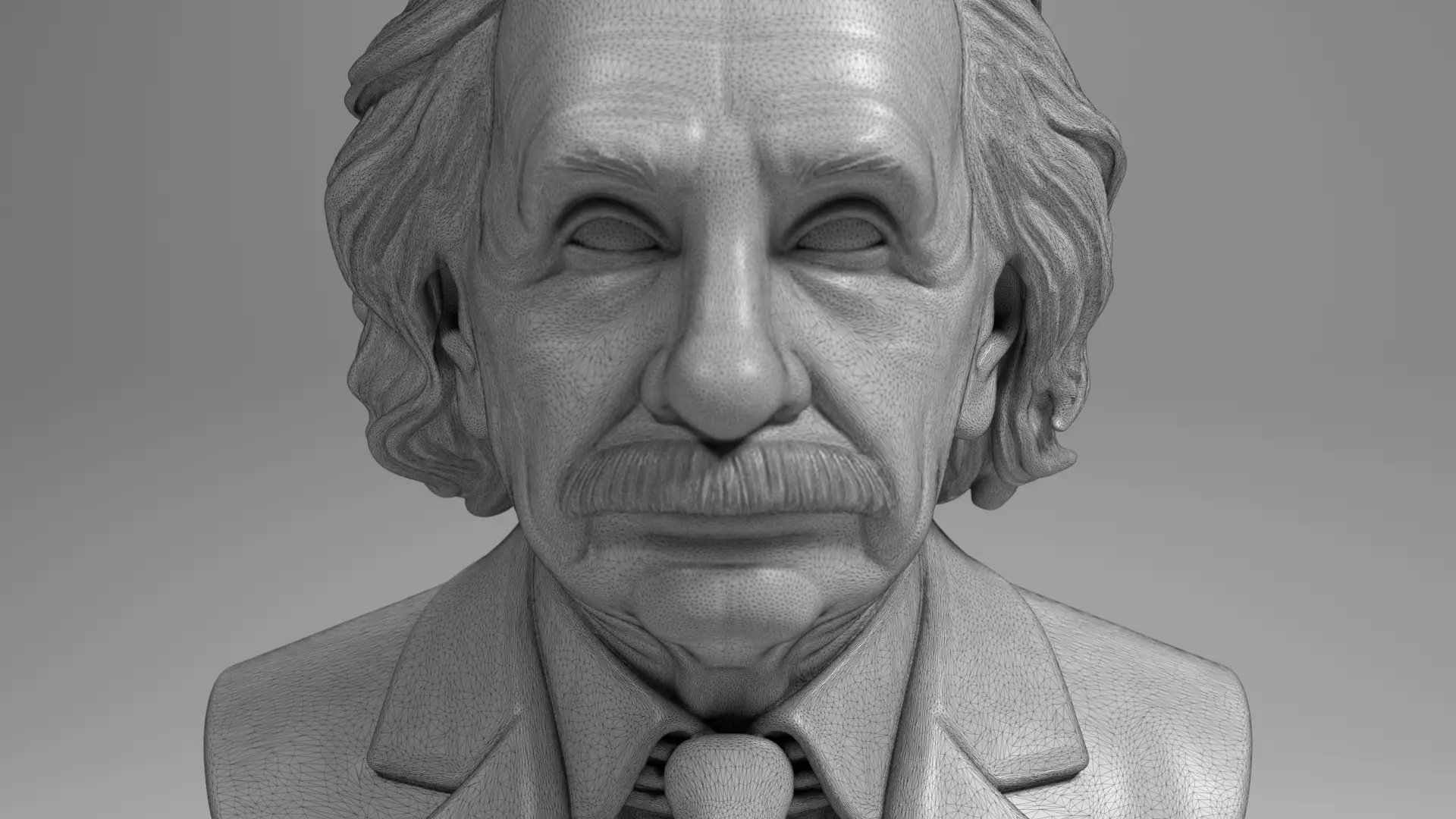 Albert Einstein Bust Sculpture 3D Print Model STL Printable Bust 3D print model_12