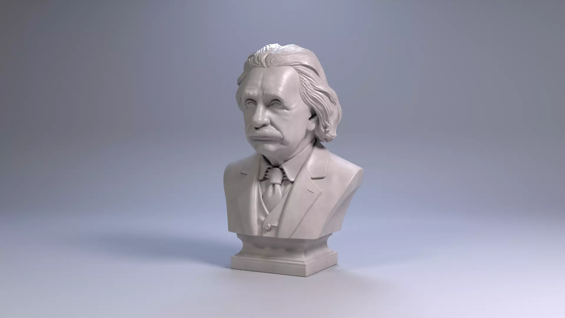 Albert Einstein Bust Sculpture 3D Print Model STL Printable Bust 3D print model_14