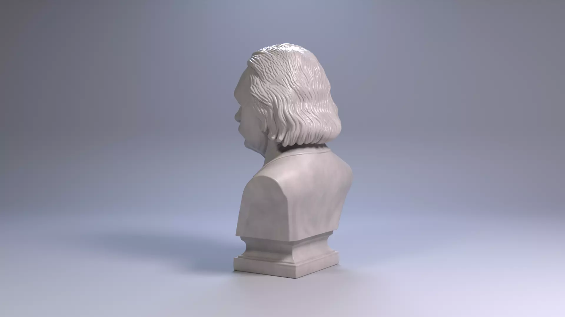 Albert Einstein Bust Sculpture 3D Print Model STL Printable Bust 3D print model_17