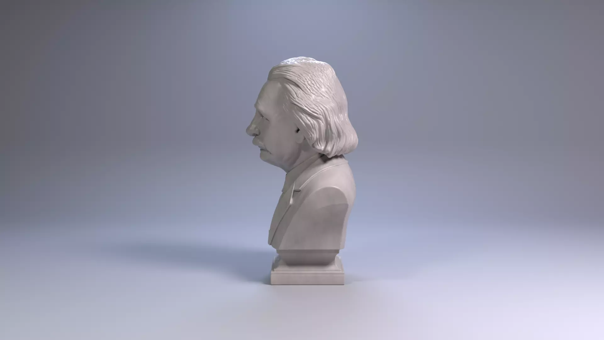 Albert Einstein Bust Sculpture 3D Print Model STL Printable Bust 3D print model_3