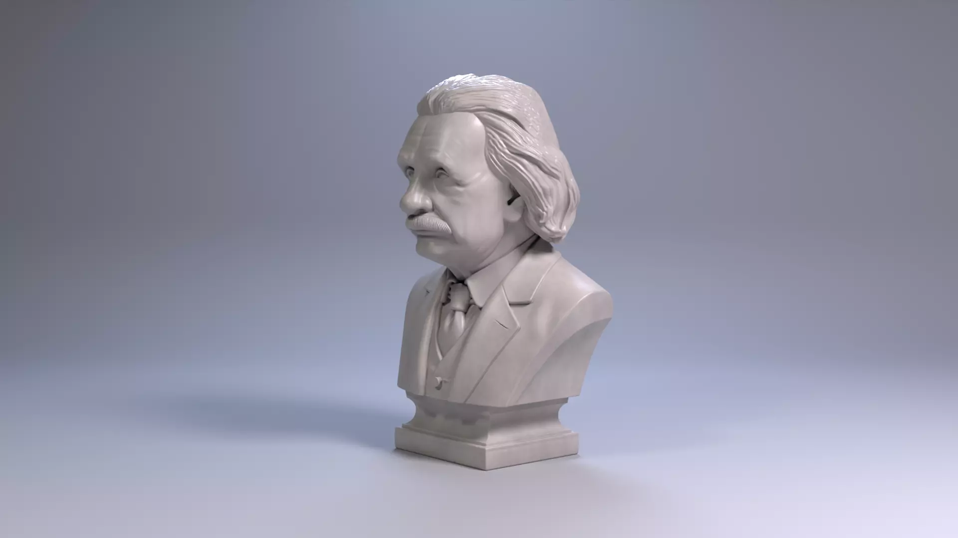 Albert Einstein Bust Sculpture 3D Print Model STL Printable Bust 3D print model_15