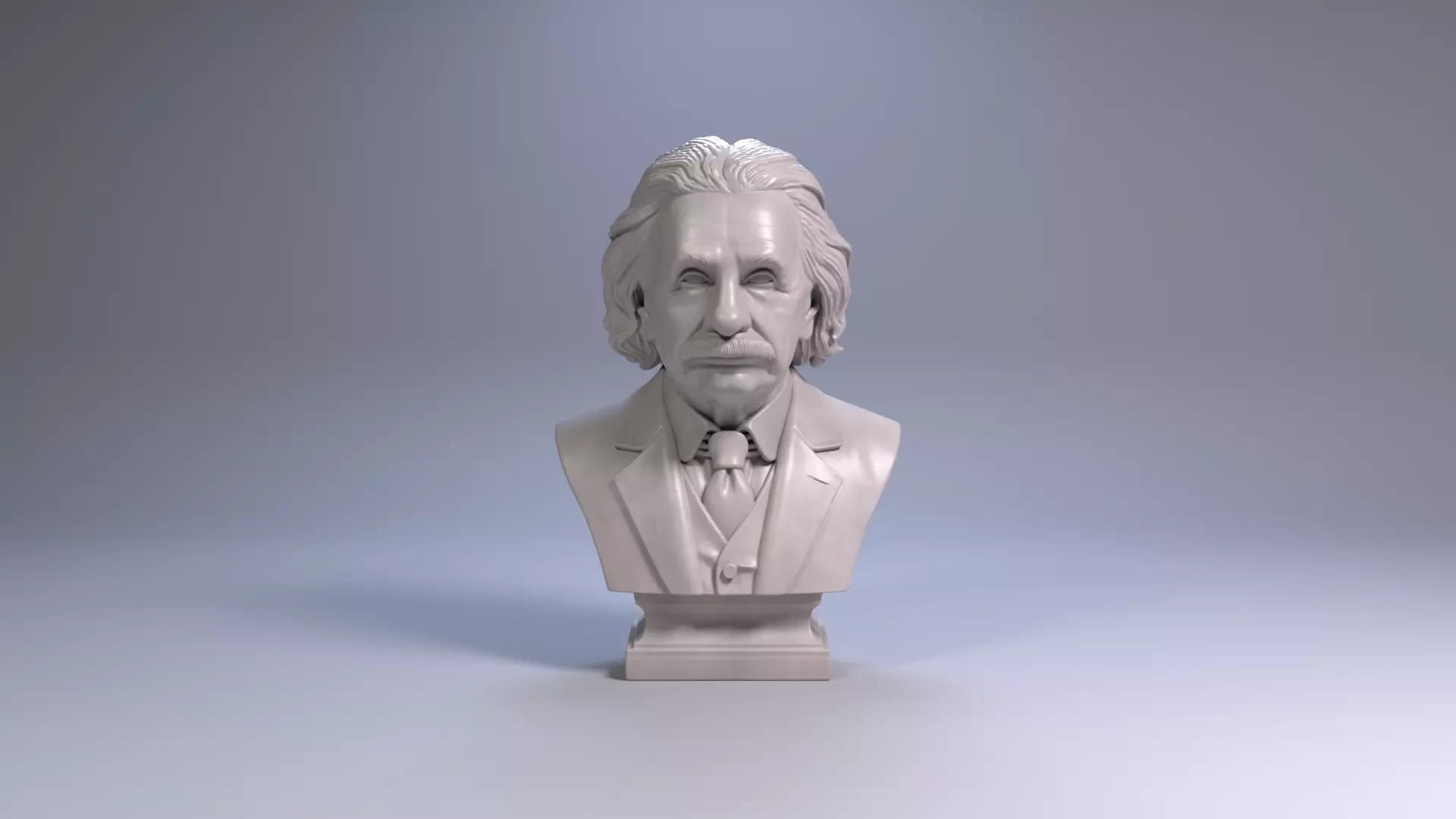 Albert Einstein Bust Sculpture 3D Print Model STL Printable Bust 3D print model_2