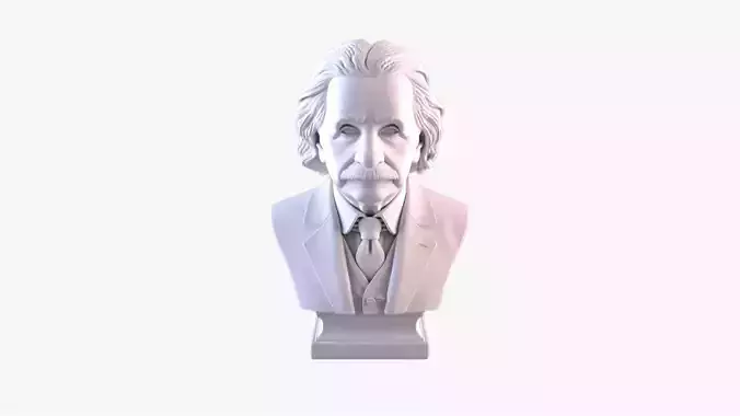 Albert Einstein Bust Sculpture 3D Print Model STL Printable Bust 3D print model