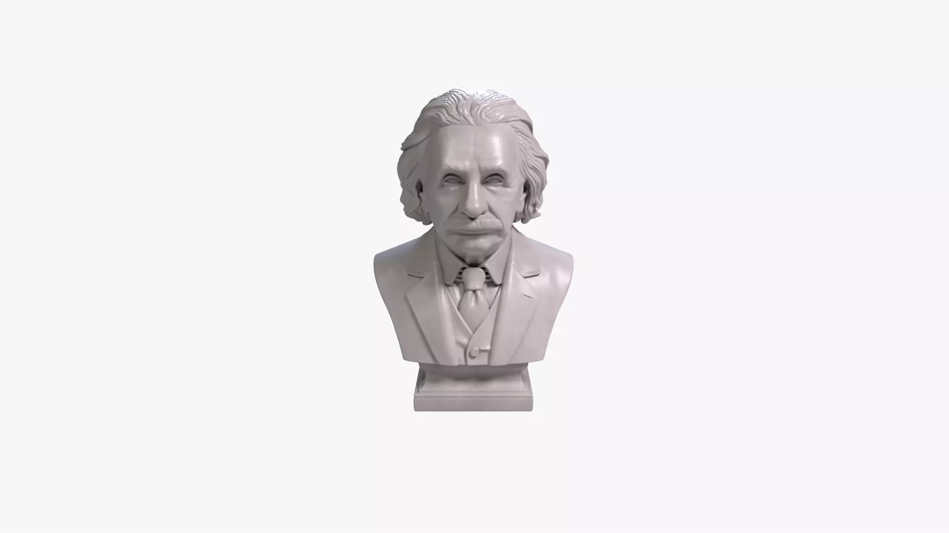 Albert Einstein Bust Sculpture 3D Print Model STL Printable Bust 3D print model_0