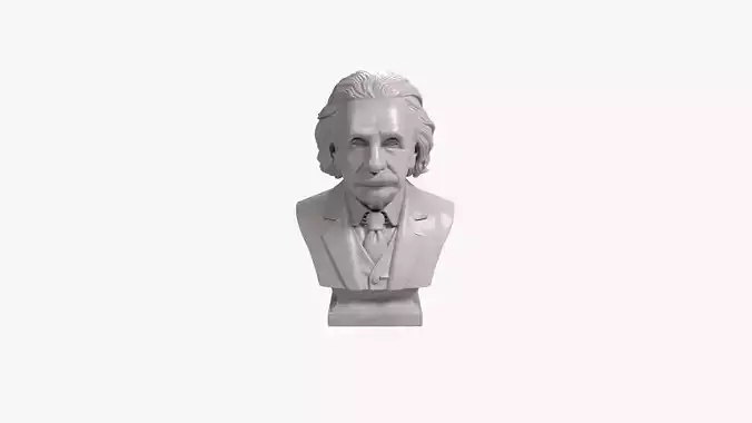 Albert Einstein Bust Sculpture 3D Print Model STL Printable Bust