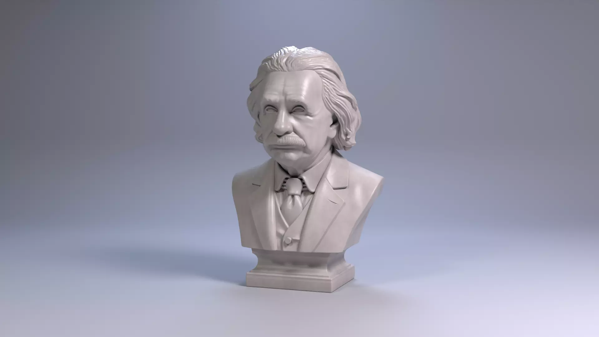 Albert Einstein Bust Sculpture 3D Print Model STL Printable Bust 3D print model_13