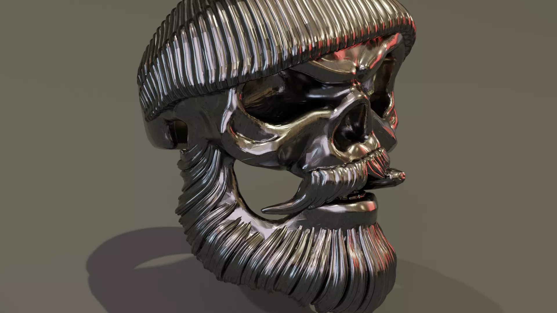 Skull with a cigar 3D print model_3