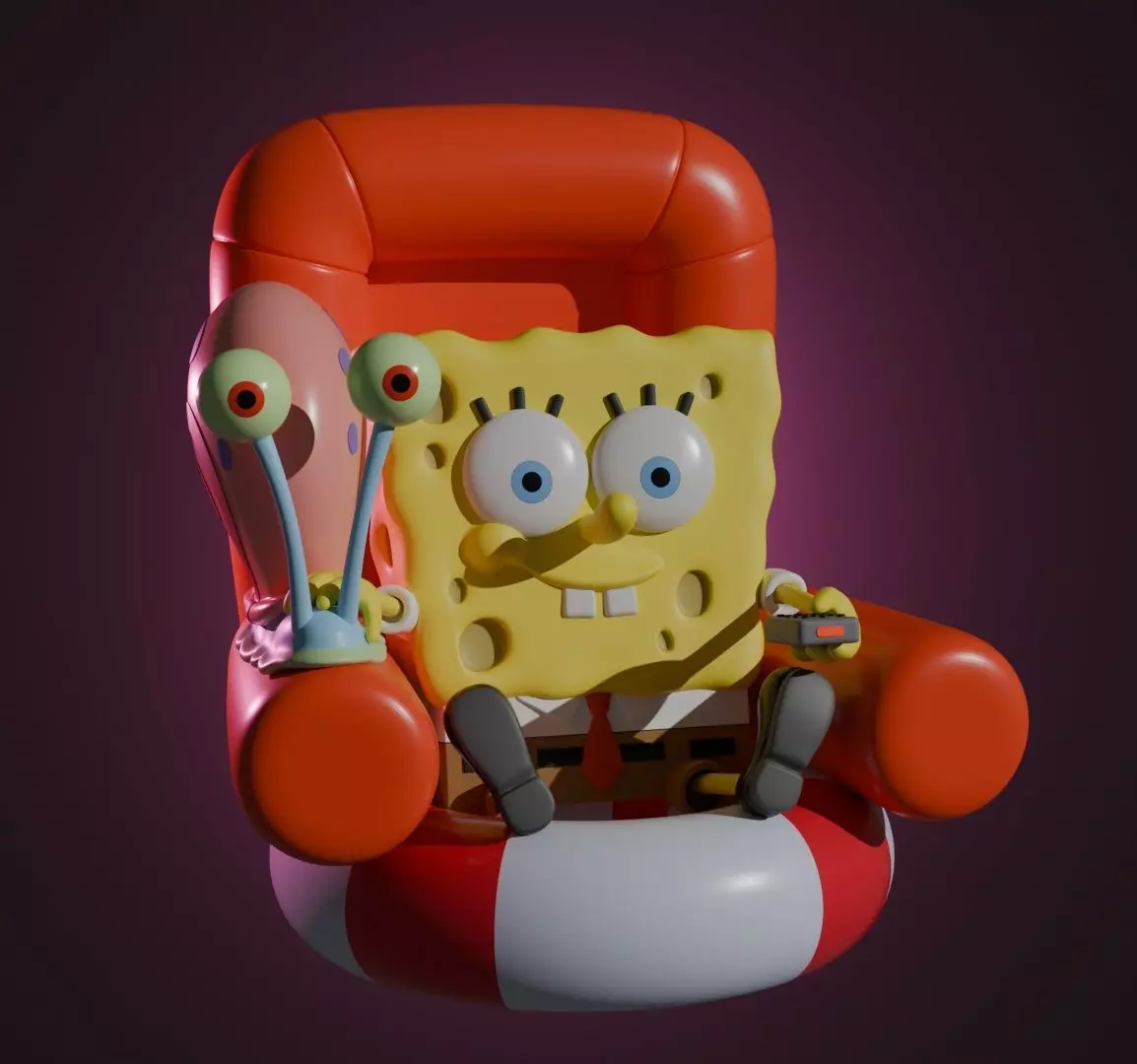 SPONGEBOB AND GARY 3D print model_3