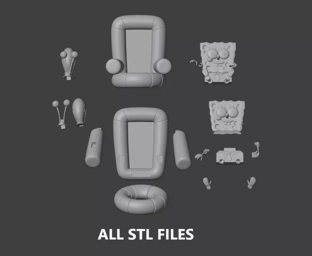 SPONGEBOB AND GARY 3D print model_17