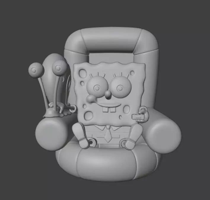 SPONGEBOB AND GARY 3D print model_11