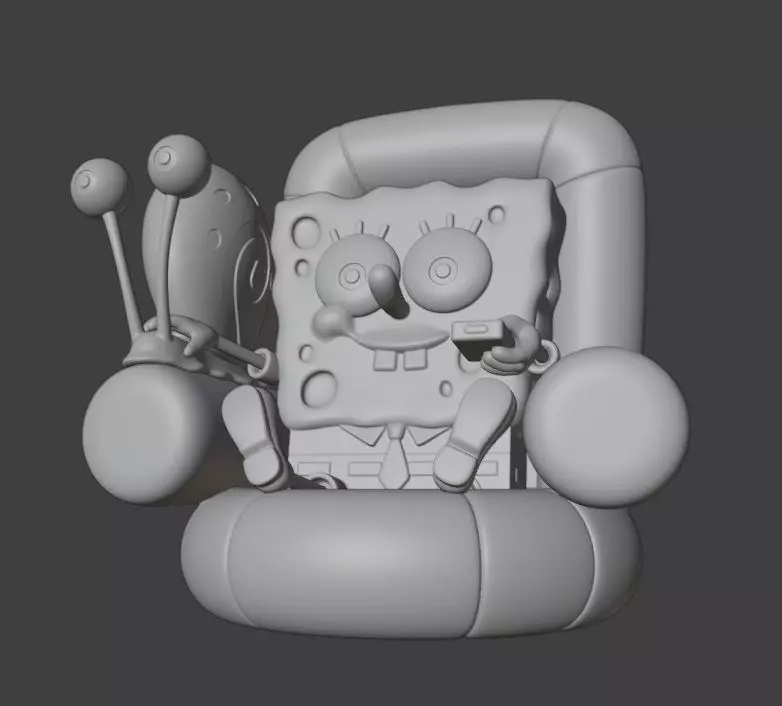 SPONGEBOB AND GARY 3D print model_12
