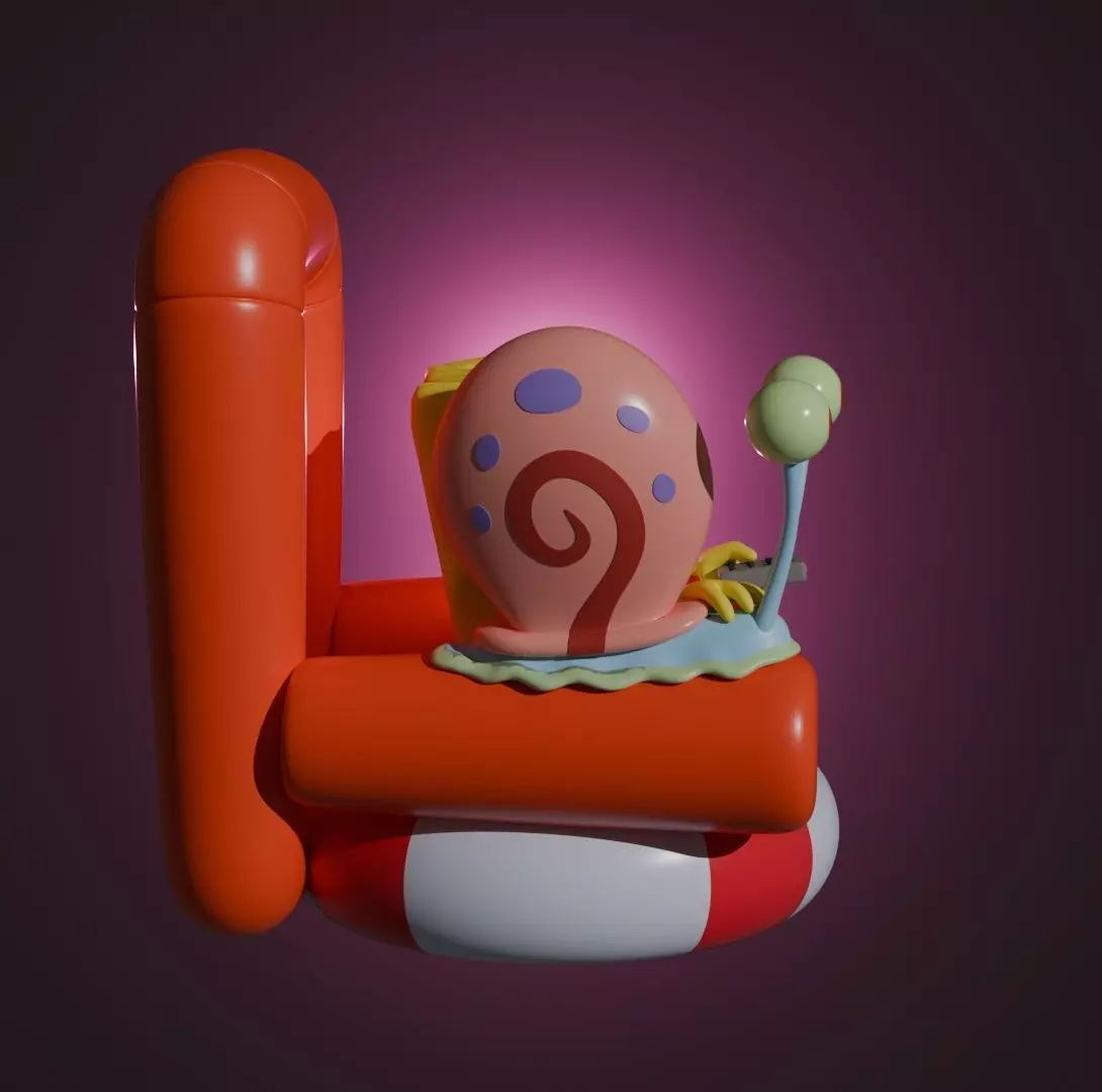 SPONGEBOB AND GARY 3D print model_5