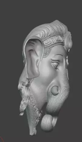Lord Ganesha Face 3D Printable Wall Art and Sculpture 3D print model_4