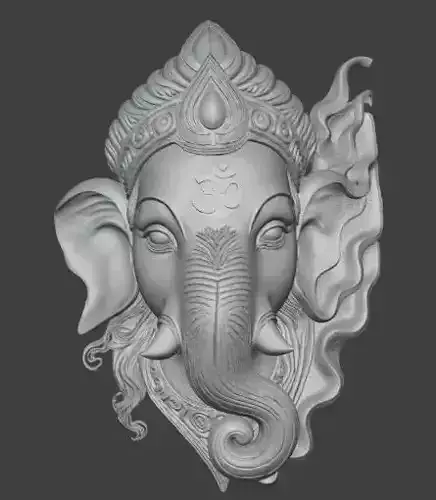 Lord Ganesha Face 3D Printable Wall Art and Sculpture 3D print model