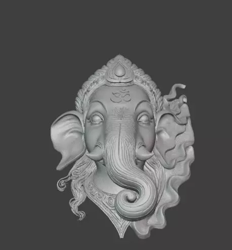 Lord Ganesha Face 3D Printable Wall Art and Sculpture 3D print model_2