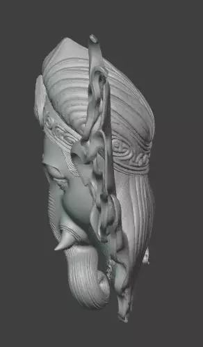 Lord Ganesha Face 3D Printable Wall Art and Sculpture 3D print model_3