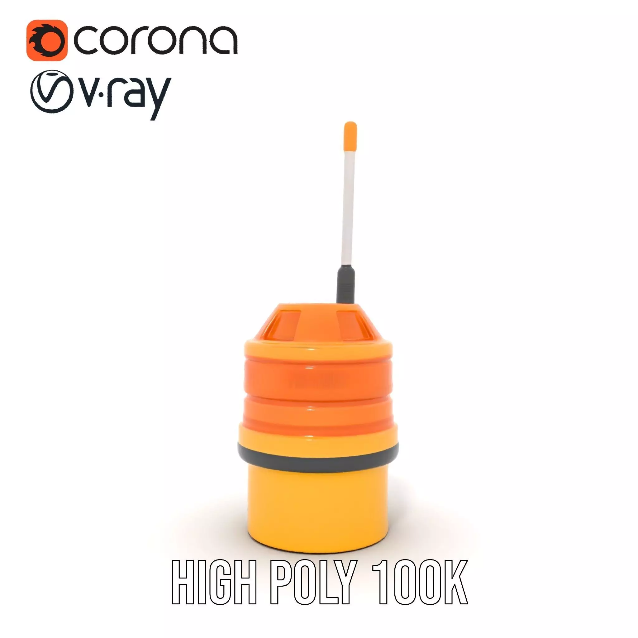 Industrial Warning Light with Antenna model pack Low-poly 3D model_33
