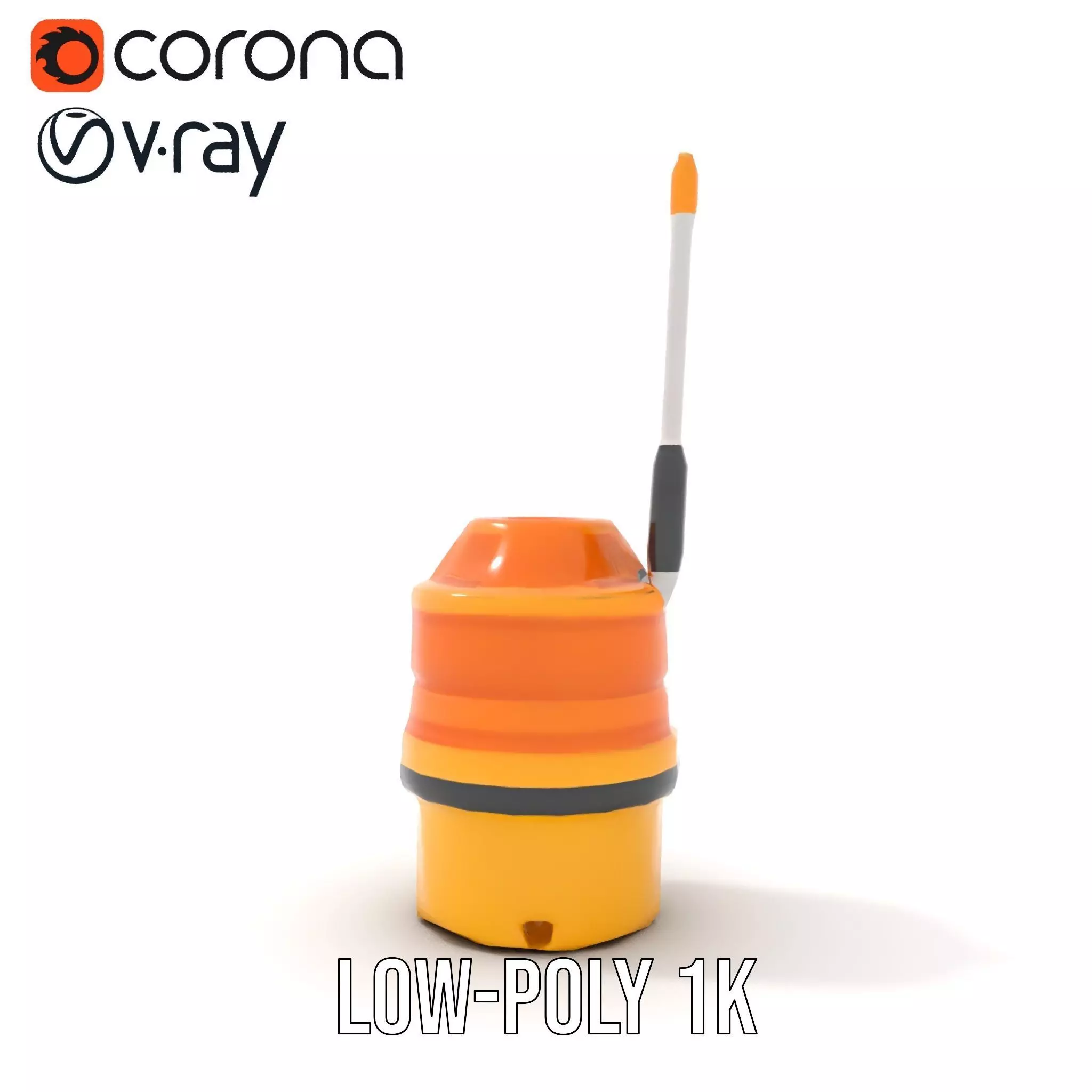 Industrial Warning Light with Antenna model pack Low-poly 3D model_8