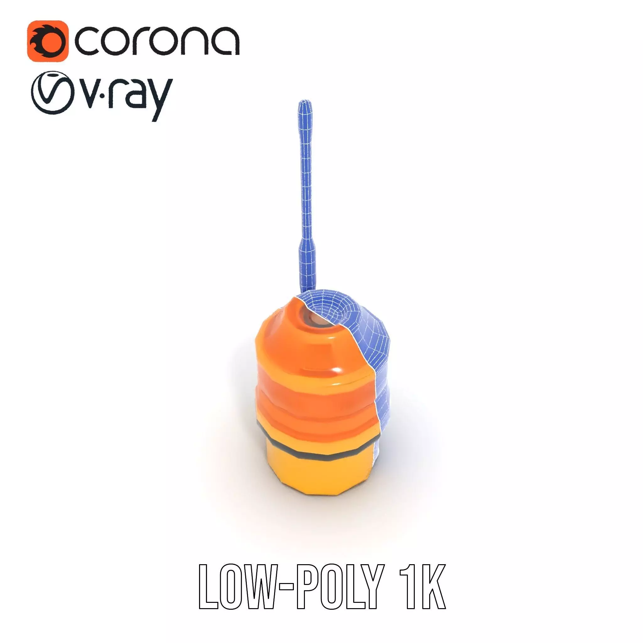 Industrial Warning Light with Antenna model pack Low-poly 3D model_17