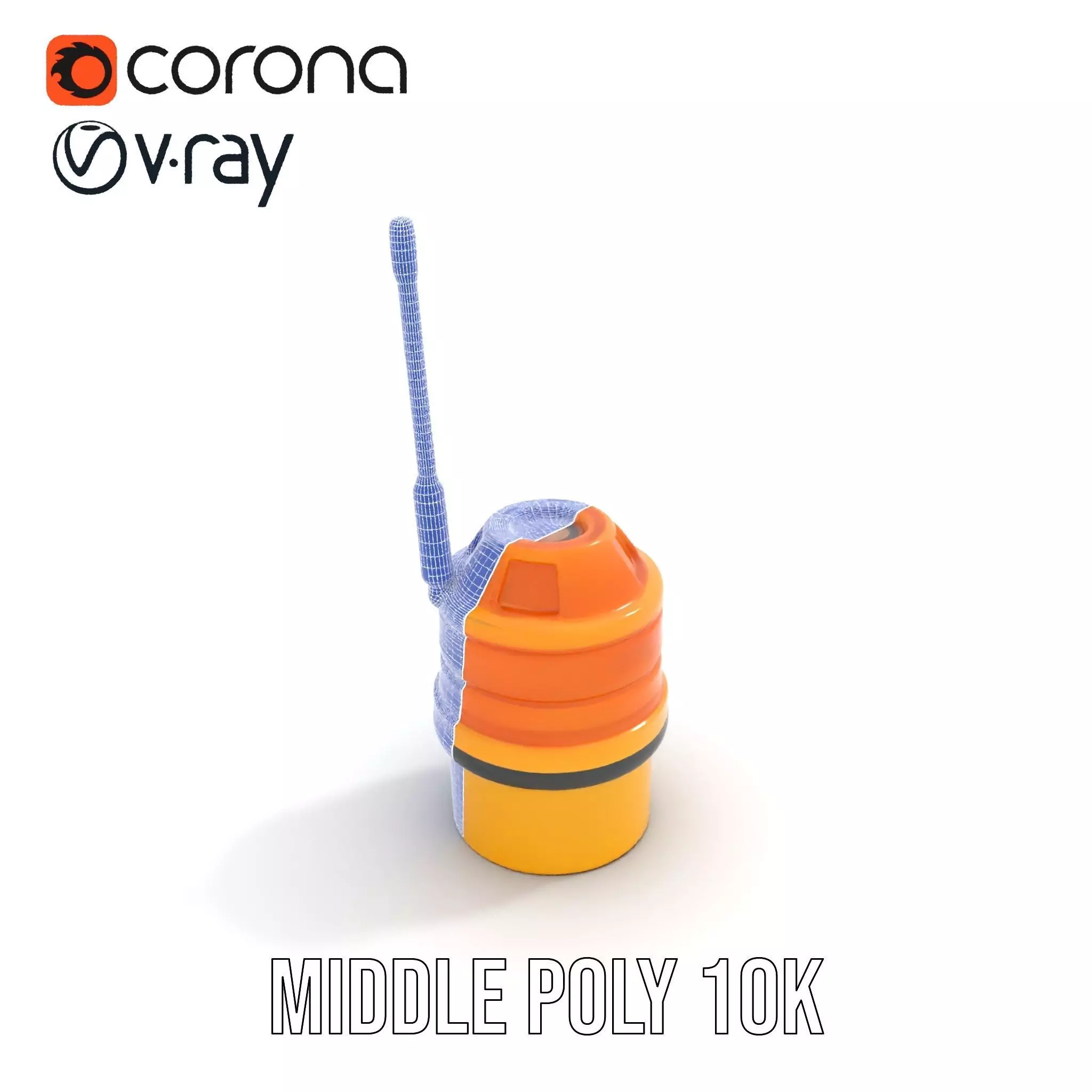 Industrial Warning Light with Antenna model pack Low-poly 3D model_16