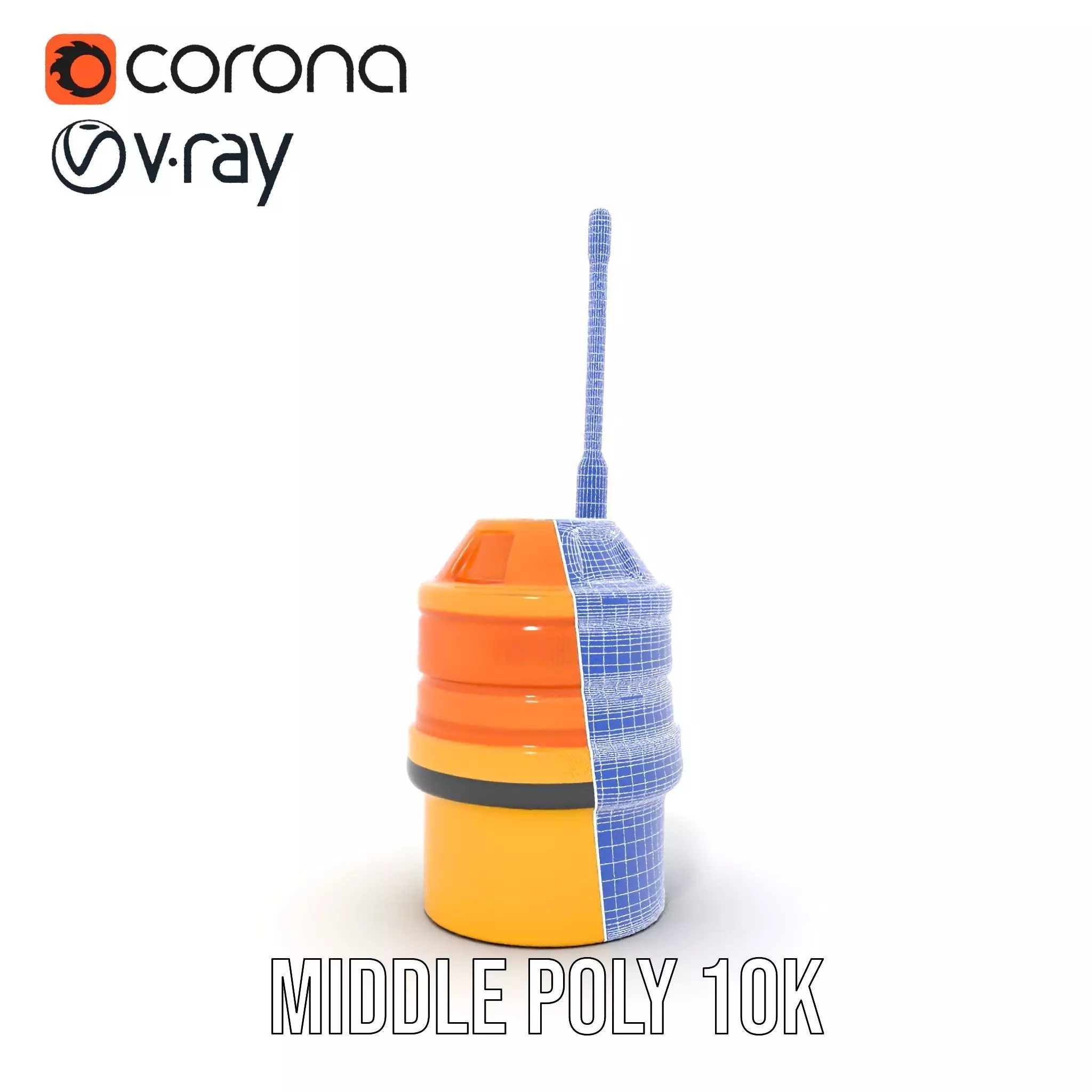 Industrial Warning Light with Antenna model pack Low-poly 3D model_30