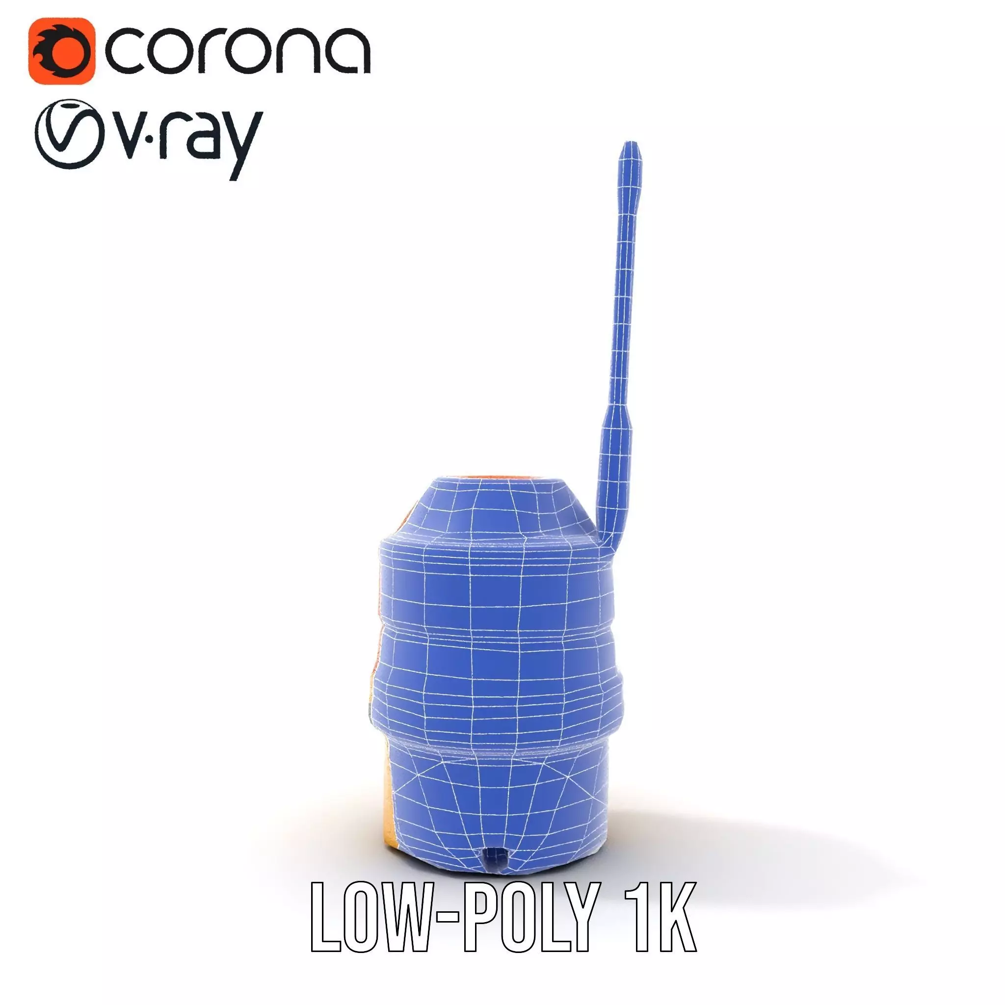 Industrial Warning Light with Antenna model pack Low-poly 3D model_26