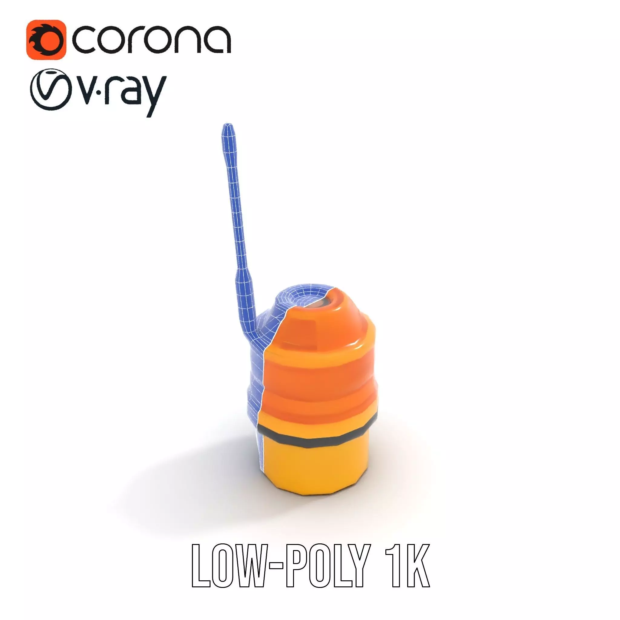 Industrial Warning Light with Antenna model pack Low-poly 3D model_15