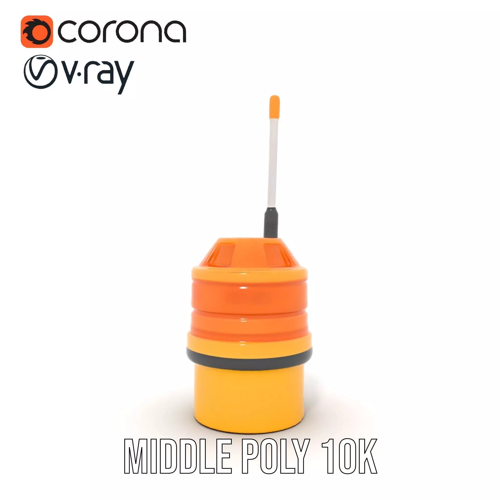 Industrial Warning Light with Antenna model pack Low-poly 3D model_12