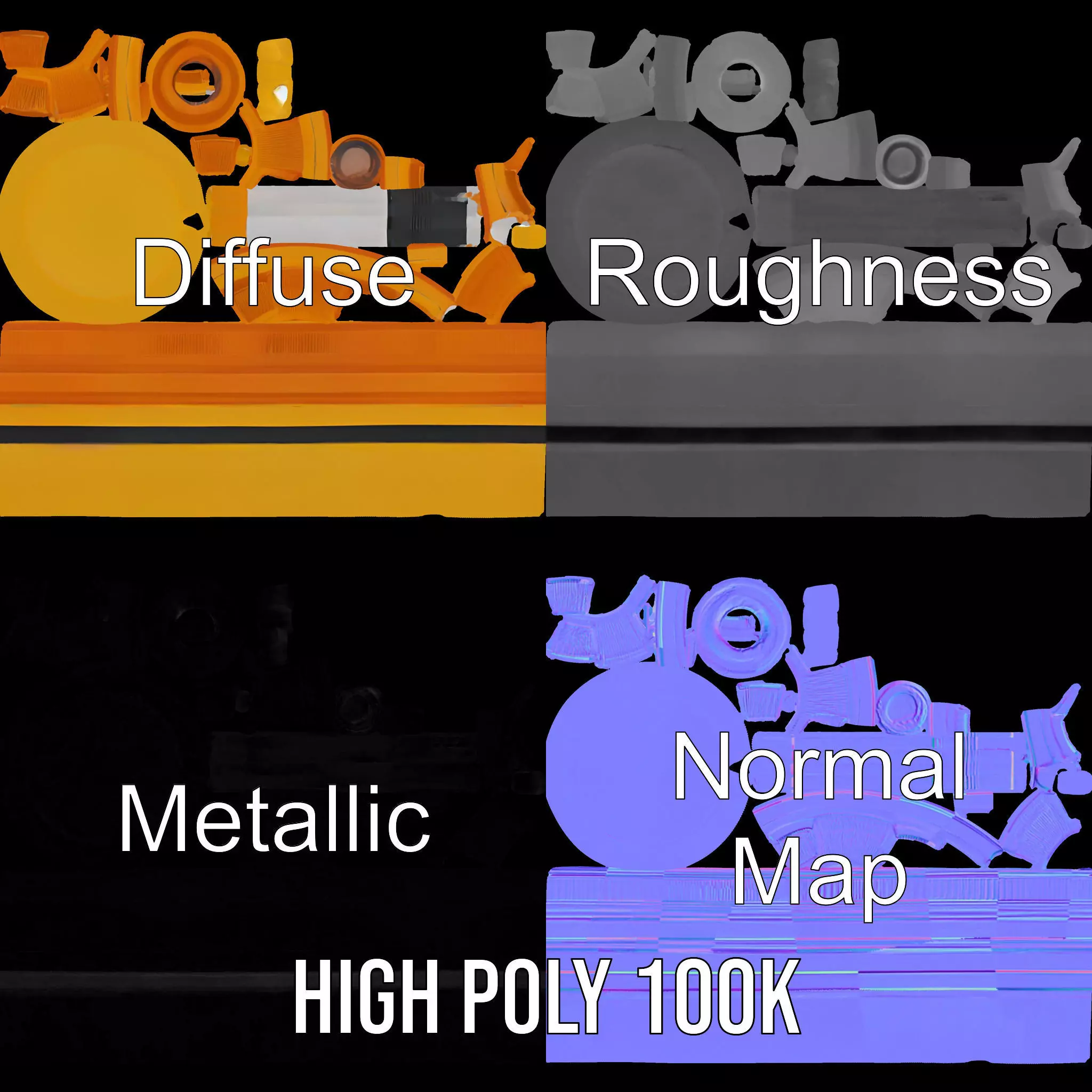 Industrial Warning Light with Antenna model pack Low-poly 3D model_4