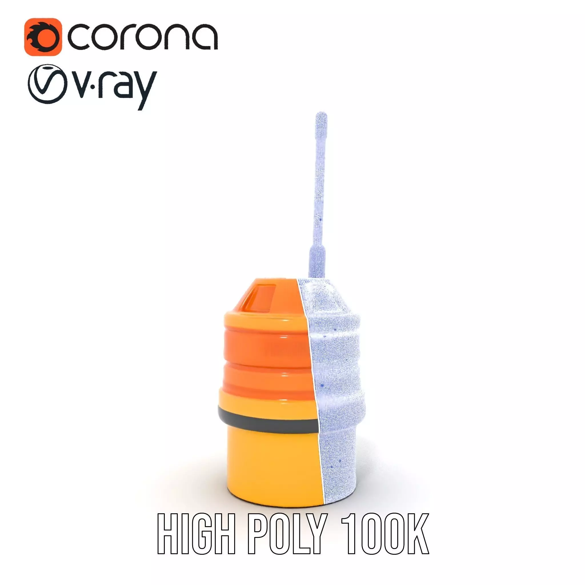Industrial Warning Light with Antenna model pack Low-poly 3D model_35
