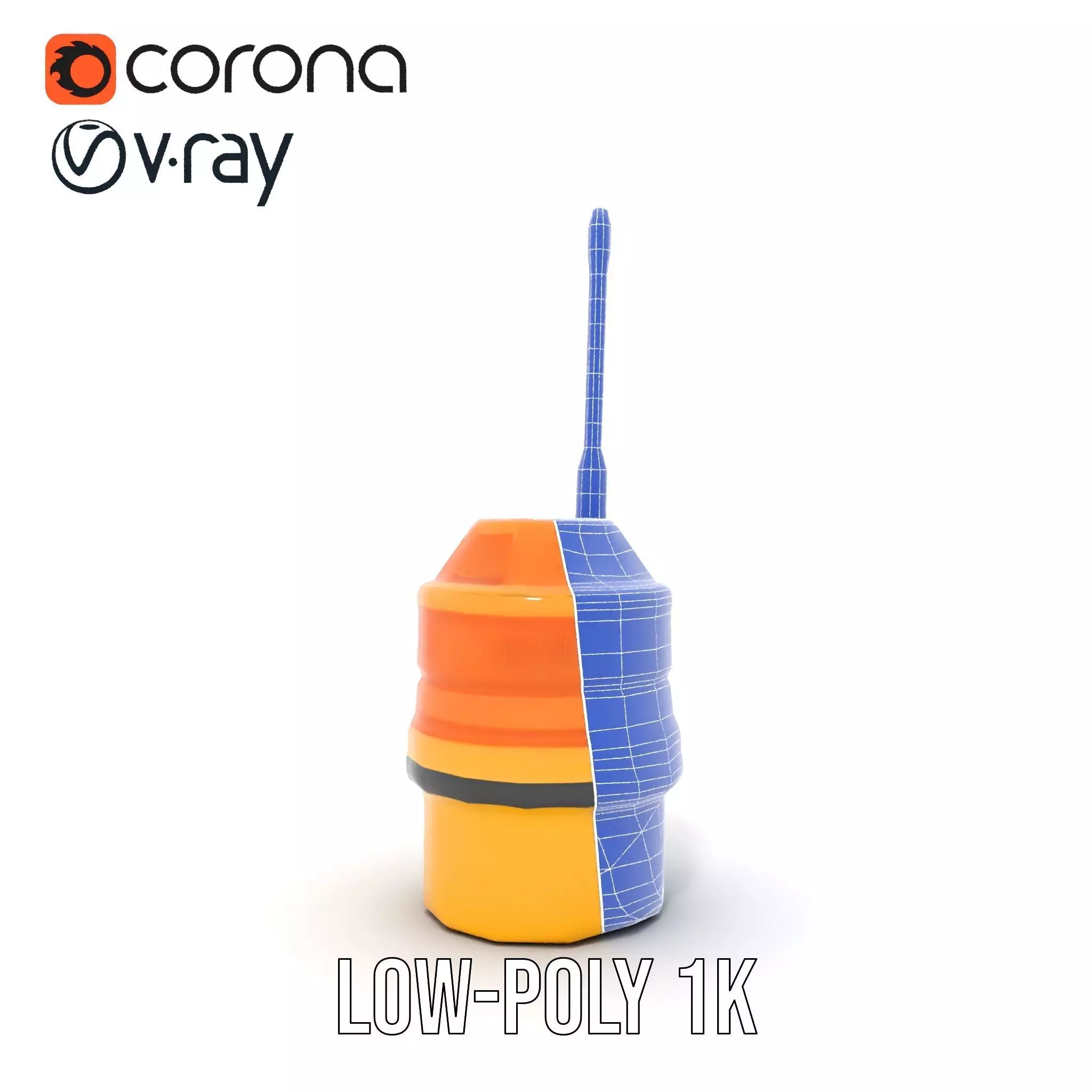 Industrial Warning Light with Antenna model pack Low-poly 3D model_31