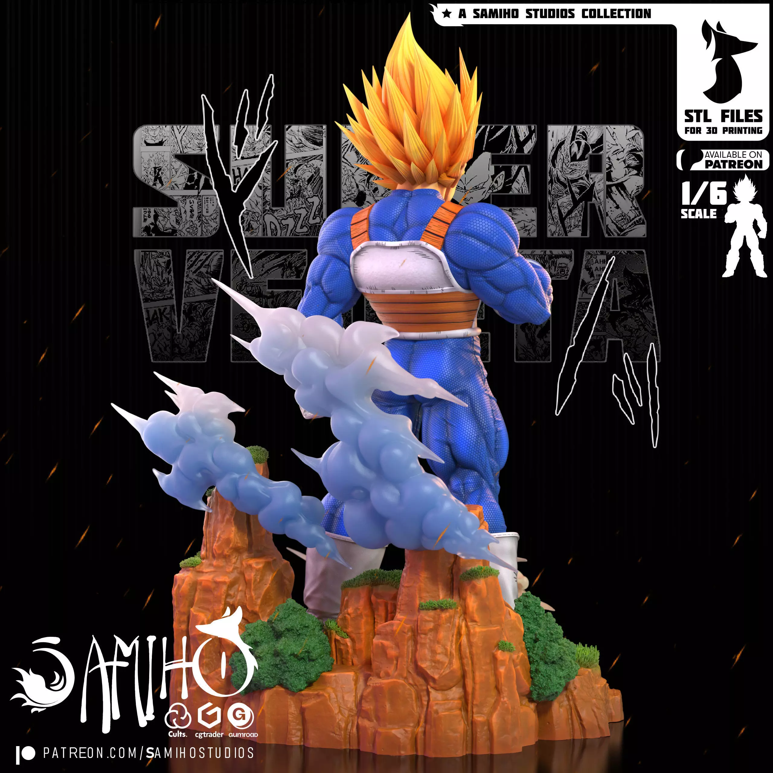 Samiho Studios - Super Vegeta - STLs ready for printing 3D print model_3